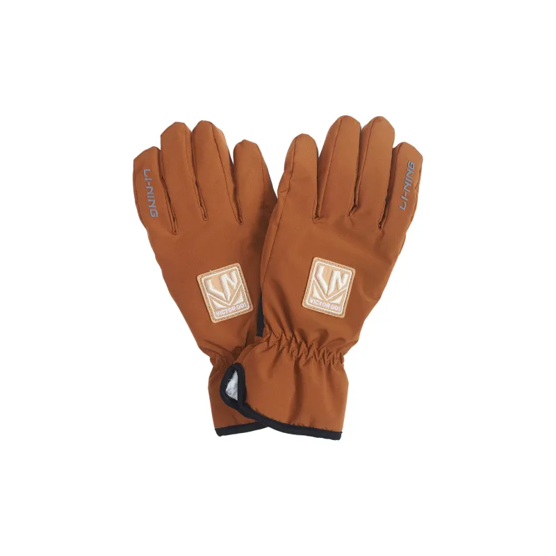 LiNing Fabric+Synthetic Leather Sports Gloves Unisex Fox Brown-0