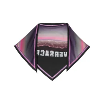 VERSACE Silk Scarves Men's Black