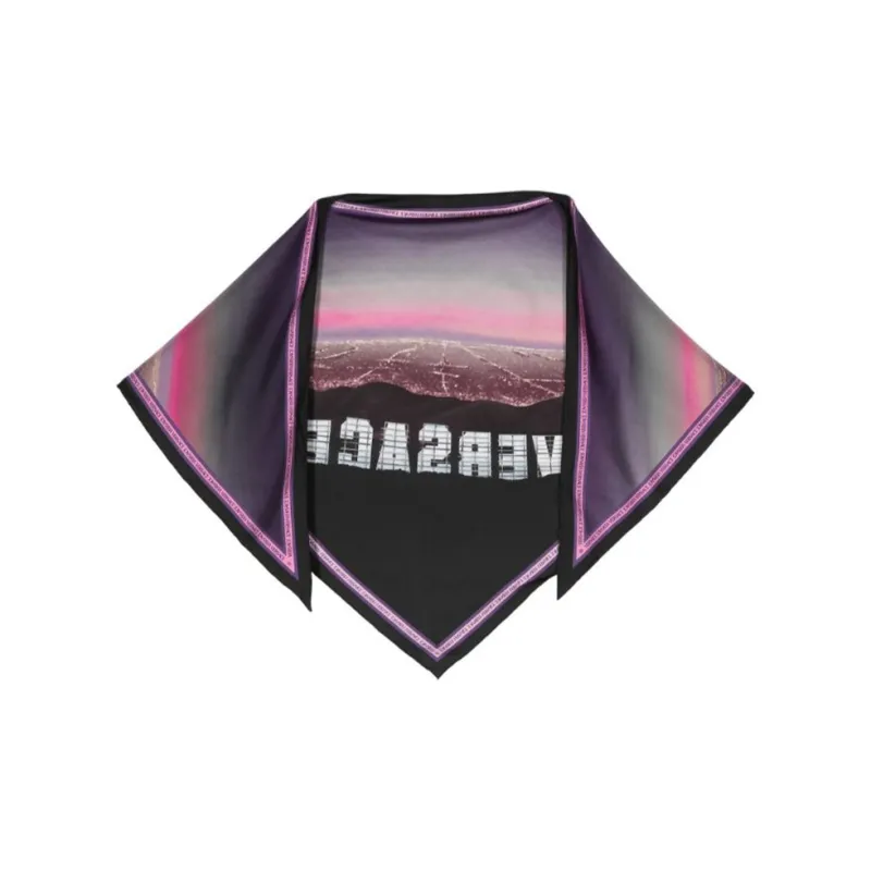 VERSACE Silk Scarves Men's Black-0