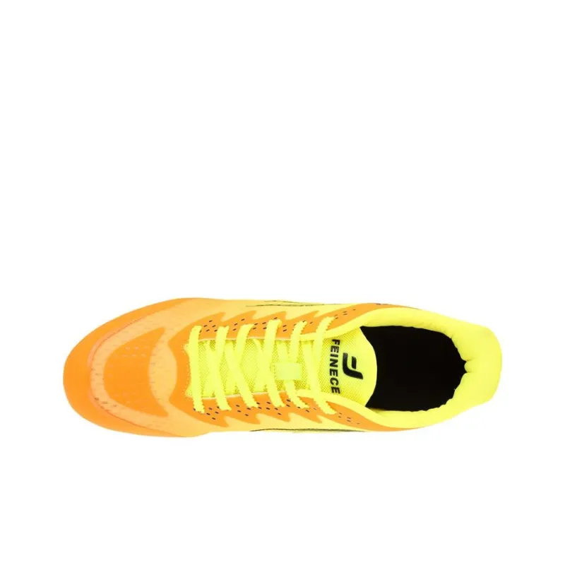FEINECE Running Shoes Unisex Low Top Orange/Neon Green-3