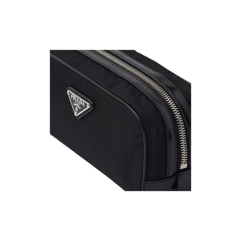 PRADA Re Nylon Fabric With Leather Clutch Regular Men's Black-3