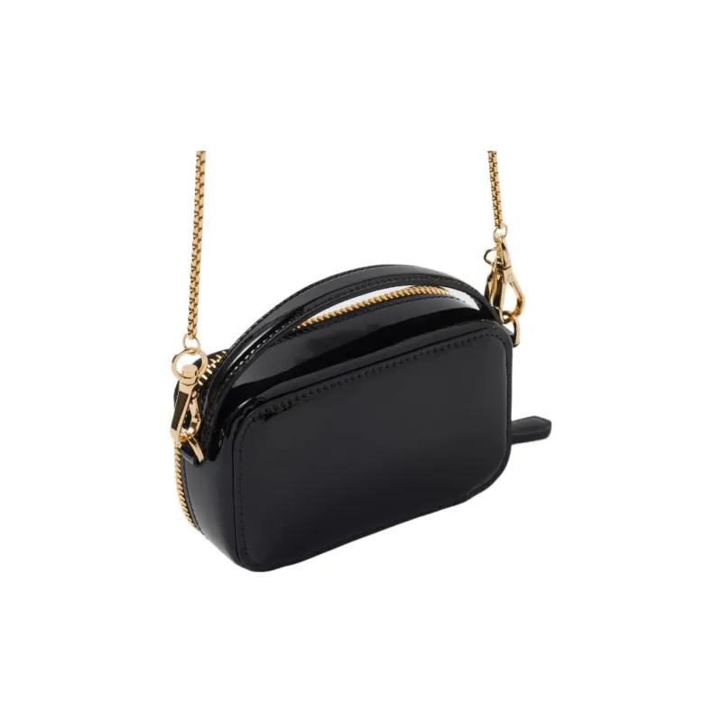 PRADA Patent Leather Clutch Handbag Mini Women's Black-3
