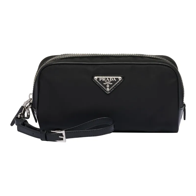 PRADA Re Nylon Fabric With Leather Clutch Regular Men's Black-0