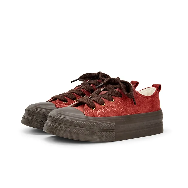KARLIE KELLER Low Top Canvas Shoes Women's Rusty Red-3
