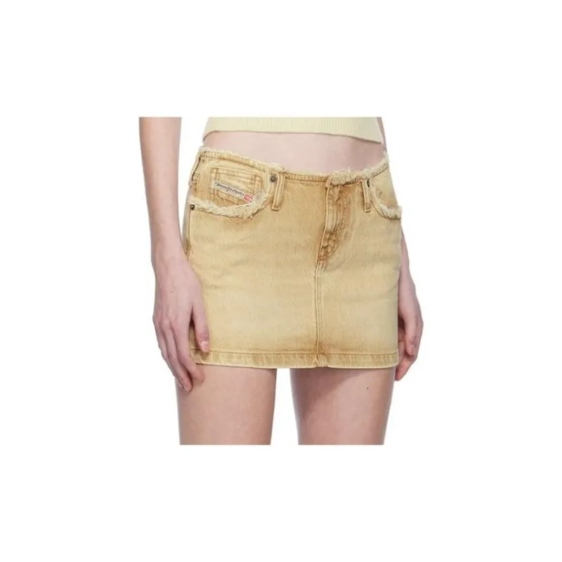 DIESEL FW23 Denim Short Skirts Women's Light Brown-2