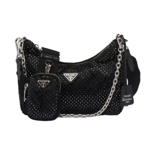 PRADA Re Edition Fabric Combo Bag, Crossbody Bag, Shoulder Bag Women's Black