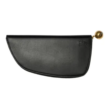 Burberry Lambskin Wallet Large Size Women's Black