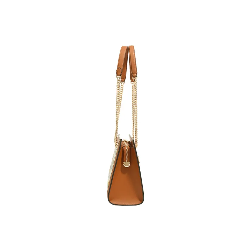 Forever Lucky Genuine Leather Shoulder Bag Medium Size Women's Gold Brown Smoke And Mist Silver Gray-3