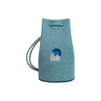 HERMES Canvas Clutch Canvas Bag Storage Bag Women's Blue