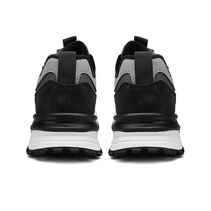Warrior Cushioning, Slip Resistant, Abrasion Resistant, Breathable, Thermal Low Top Running Shoes Men's Gray Black-3