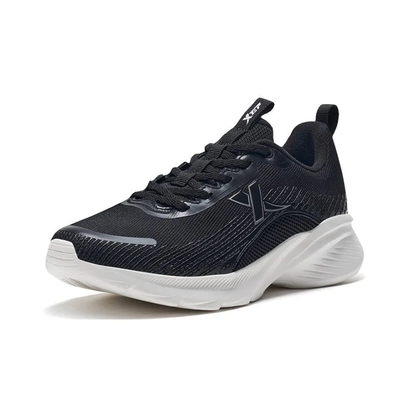 XTEP Feather Anti Slip Wear Resistant Low Top Running Shoes Women's Black Silver-1