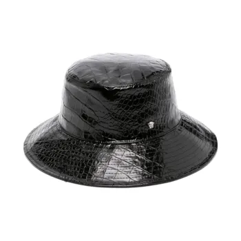 VERSACE Crocodile embossed Leather Bucket Hat