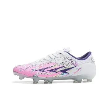 MEIKE Hundred Steps And Arrow Through The Target Soccer Shoes Unisex White Pink