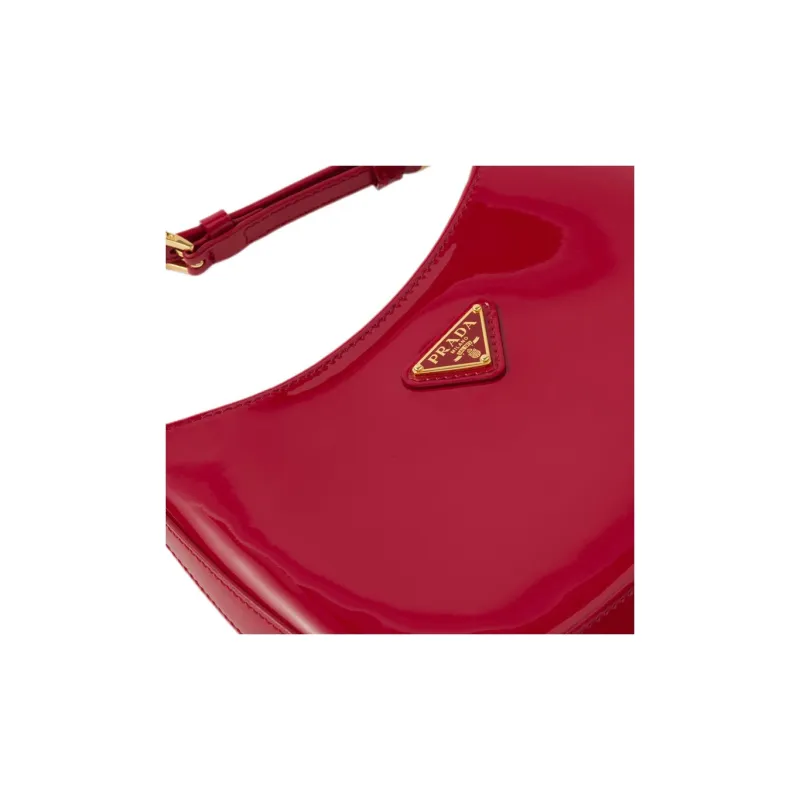 PRADA Patent Leather Portable Crossbody Bag Shoulder Bag Women's Cherry Red-4