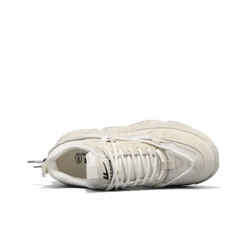 Warrior Cushioning Height Increasing Thermal Low Top Chunky Sneakers Men's Beige-3