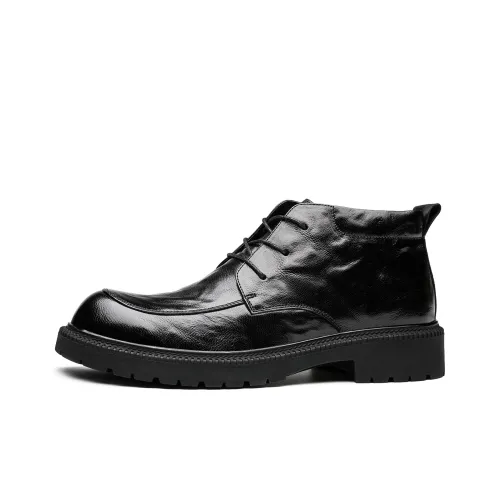 Ritai Men's Casual Shoes Men Mid-Top Black