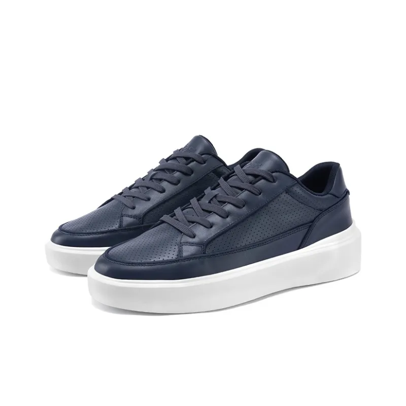 WALK SOUL Anti-Slip Wear-Resistant Breathable Moisture-Wicking Low-Top Skateboard Shoes Men's Black White Dark Blue-19