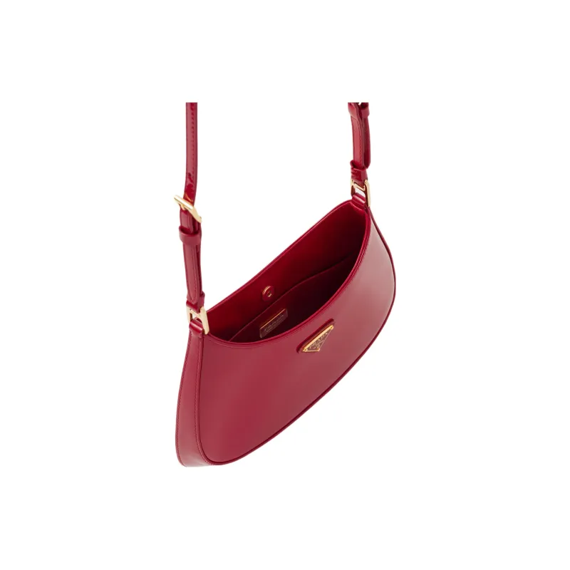 PRADA Patent Leather Portable Crossbody Bag Shoulder Bag Women's Cherry Red-3