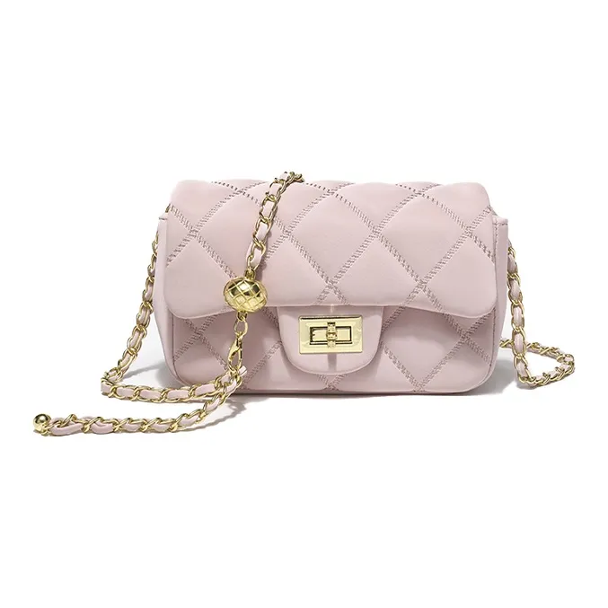 HAWA PU Shoulder Bag Small Size Women's Ecru/Light Green/Pink/Black-5