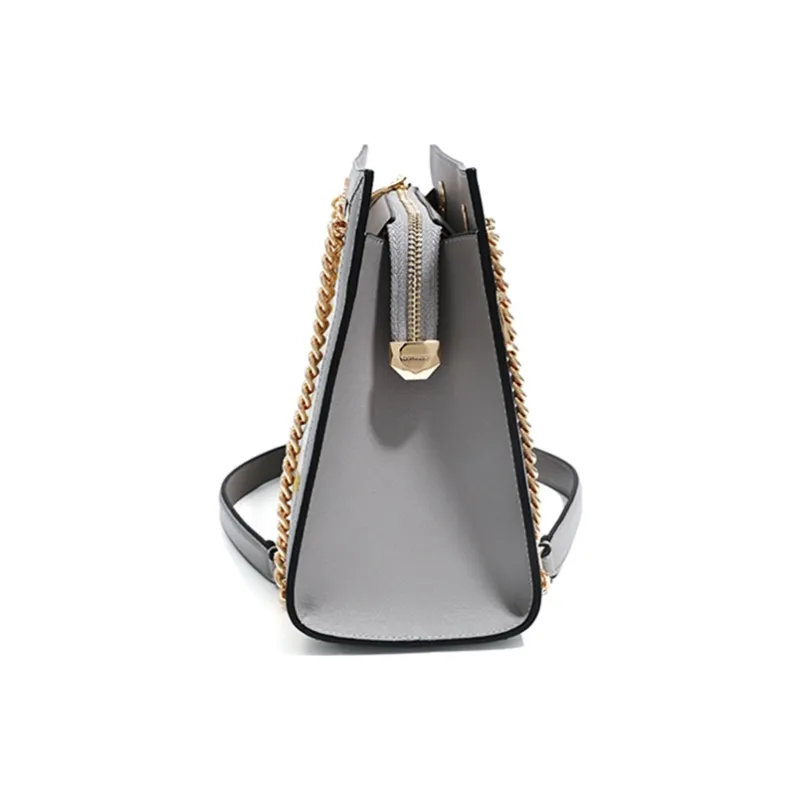 Forever Lucky Genuine Leather Shoulder Bag Medium Size Women's Gold Brown Smoke And Mist Silver Gray-11