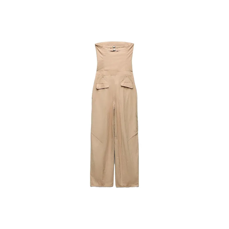 ZARA Jumpsuits Women's Beige-1