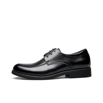 EGCHI Dress Shoes Men Low Top Black/Dark Brown