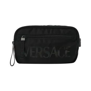 VERSACE Nylon Sling Bag Fanny Pack Men's Black