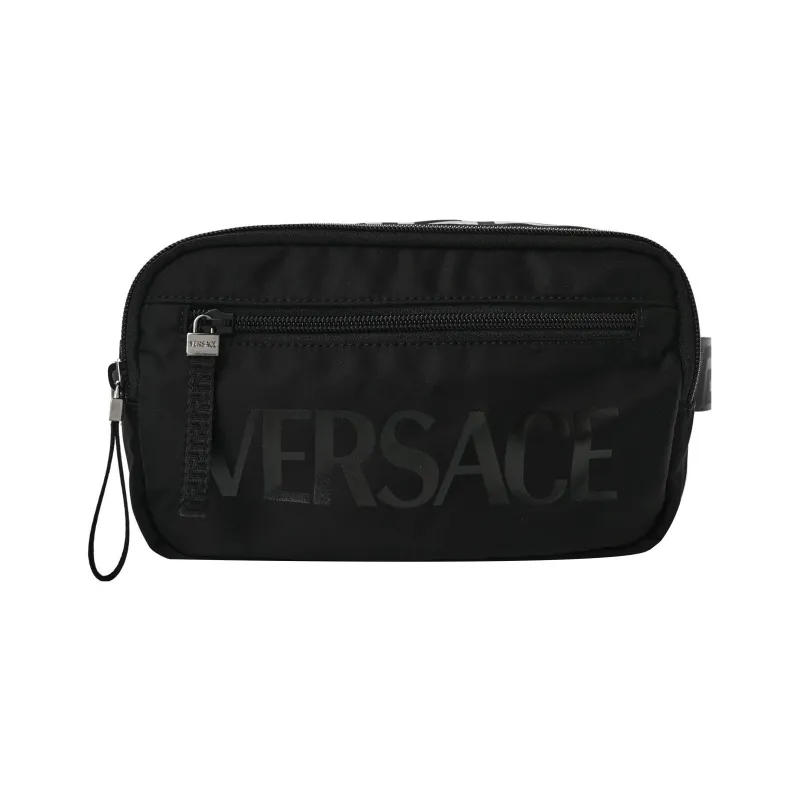 VERSACE Nylon Sling Bag Fanny Pack Men's Black-0