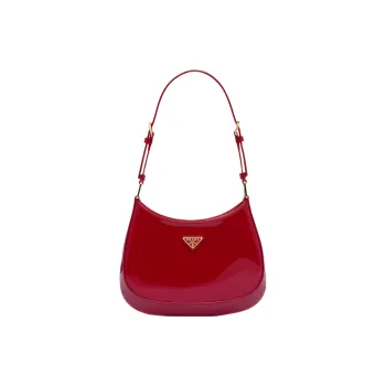 PRADA Patent Leather Portable Crossbody Bag Shoulder Bag Women's Cherry Red