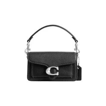 COACH Tabby Cow Leather Messenger Bag, Shoulder Bag, Crossbody Bag, Handbag Mini Women's Black