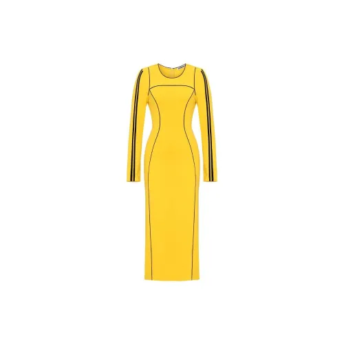 DISIMAN.LING Long-Sleeved Dresses Women's Yellow