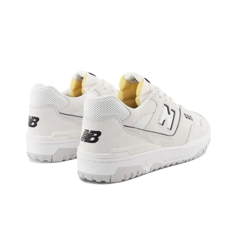 New Balance 550 White Perforated Leather Black-3