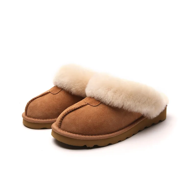 STELLA WEISZ Wrap toe Slippers Women's Chestnut/Antelope Brown/Gray-5
