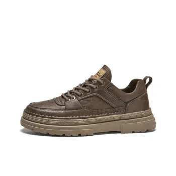 G.N.SHIJIA Men's Casual Shoes Men Low Top Black/Khaki