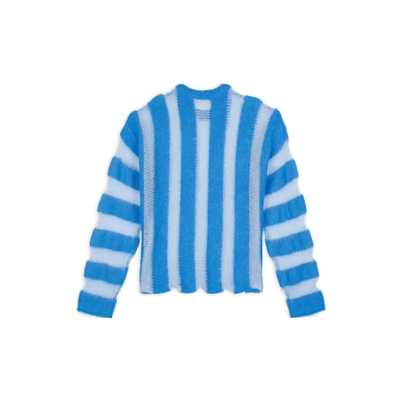 Brain Dead FUZZY THREADBARE SWEATER Sweater Unisex Light Blue-1