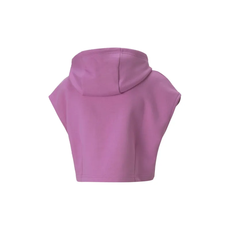 PUMA Dare To Hooded Cropped Vest Sweatshirt Women's Pink-1