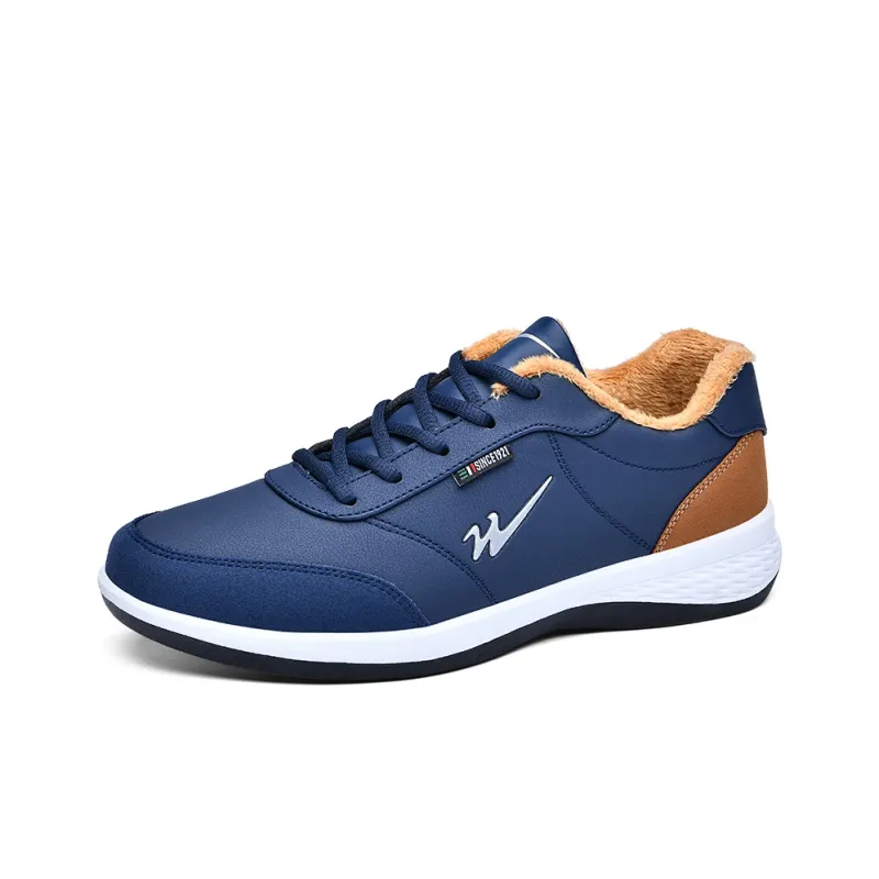 Binary Thermal Slip Resistant Low Top Skateboard Shoes Men's Dark Blue-1