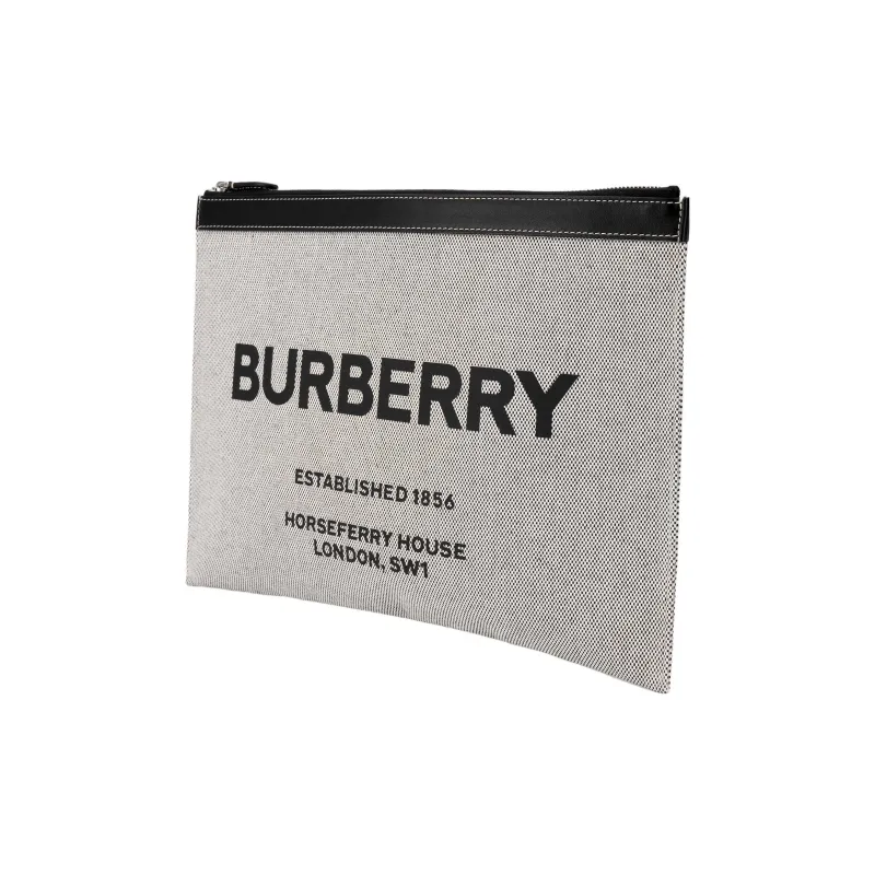Burberry Horseferry Print Large Pouch Black/Grey-1