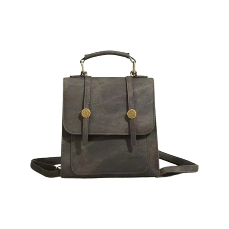 PINK·LAND PU Portable Backpack Regular Women's Gray/Brown-5