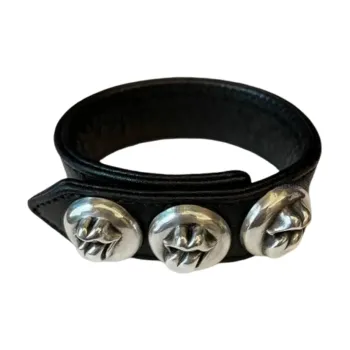Chrome Hearts 925 Sterling Silver Wristbands Unisex Black