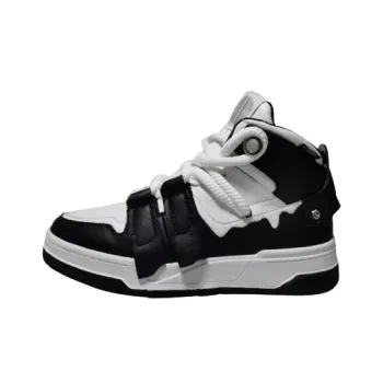 ATTRAYANT Pro x PAUZE Tank Anti Slip Wear Resistant Mid Top Skateboard Shoes Unisex Black White