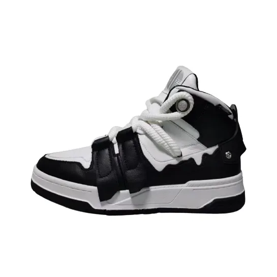 ATTRAYANT Pro x PAUZE Tank Anti Slip Wear Resistant Mid Top Skateboard Shoes Unisex Black White-0
