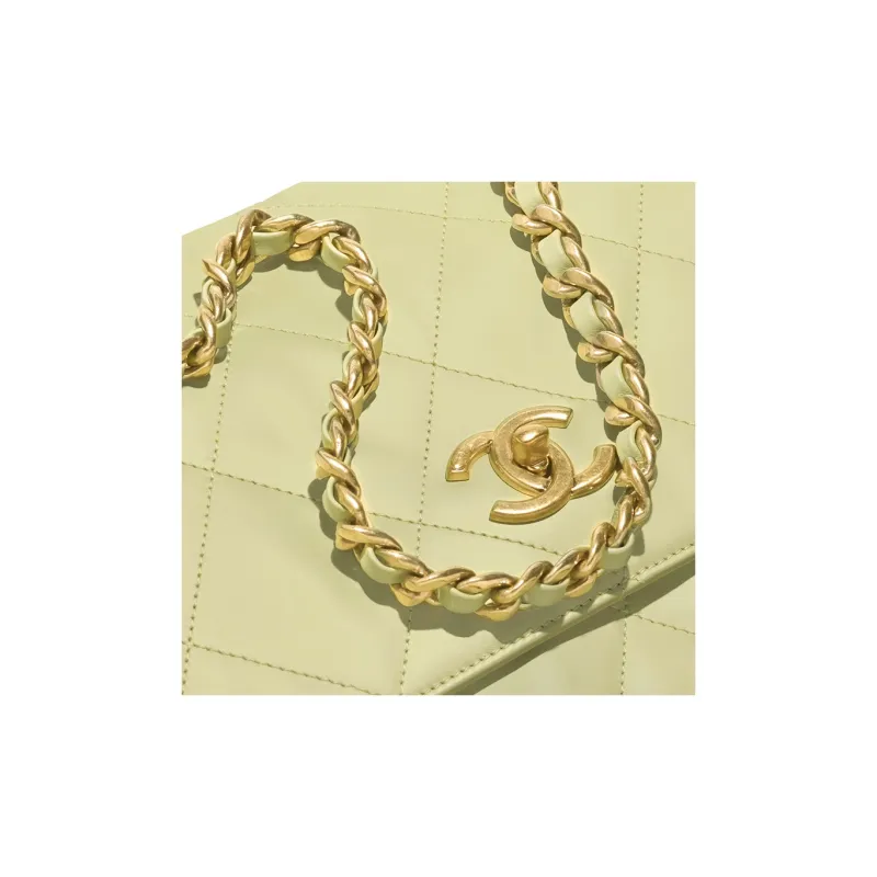 CHANEL Calfskin Hippie Bag, Crossbody Bag, Shoulder Bag Extra Large Women's Yellow Green-3