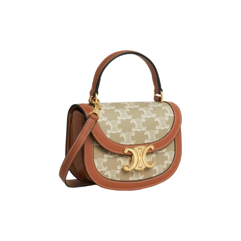 CELINE Besace Cow Leather Handbag Mini Women's Greige-1