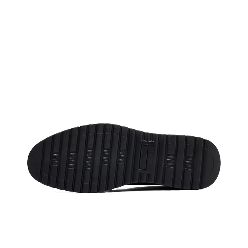EGCHI Men's Casual Shoes Men Mid Top Black-3