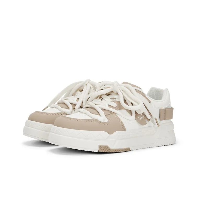 KARLIE KELLER Skateboard Shoes Women's Low Top Khaki-3