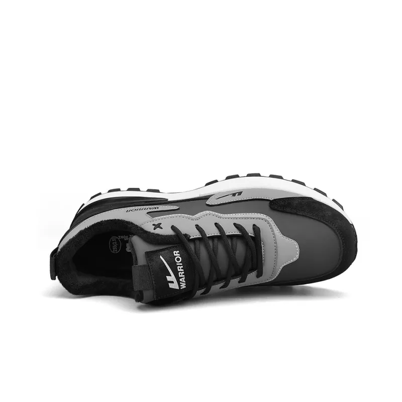 Warrior Cushioning, Slip Resistant, Abrasion Resistant, Breathable, Thermal Low Top Running Shoes Men's Gray Black-2