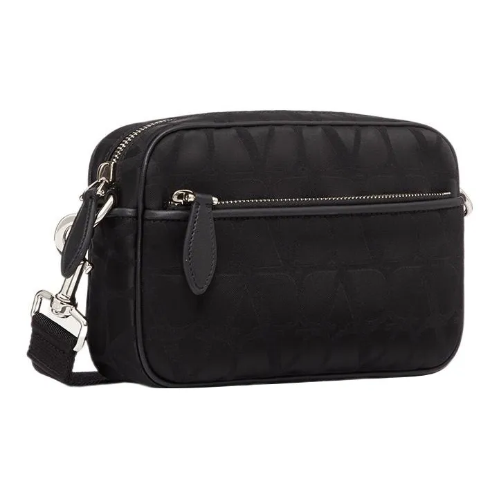 Valentino Calfskin Detail Crossbody Bag Shoulder Bag Men's Black-1