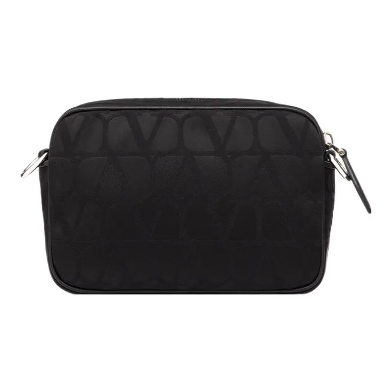 Valentino Calfskin Detail Crossbody Bag Shoulder Bag Men's Black-3