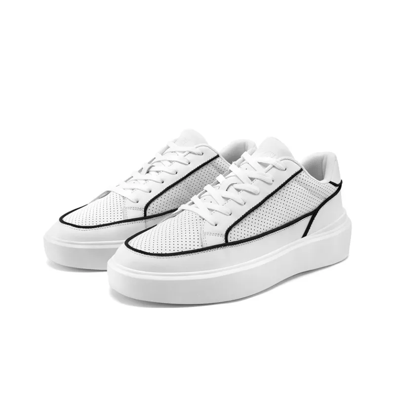 WALK SOUL Anti-Slip Wear-Resistant Breathable Moisture-Wicking Low-Top Skateboard Shoes Men's Black White Dark Blue-12